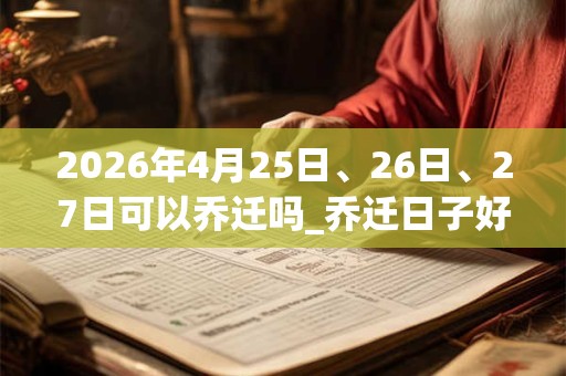 2026年4月25日、26日、27日可以乔迁吗_乔迁日子好吗 2026年4月25日、26日、27日可以乔迁吗_乔迁日子好吗