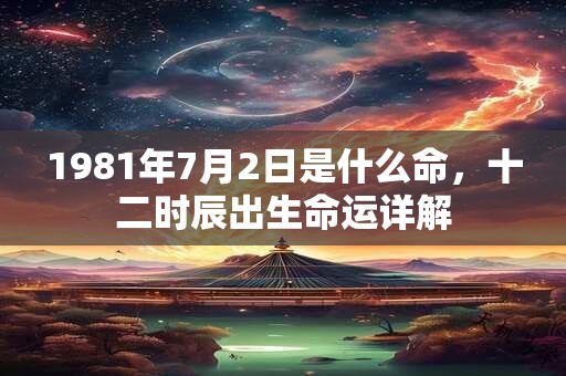 1981年7月2日是什么命,十二时辰出生命运详解 1981年7月2日是什么命,十二时辰出生命运详解