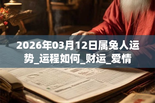 2026年03月12日属兔人运势_运程如何_财运_爱情