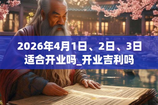 2026年4月1日、2日、3日适合开业吗_开业吉利吗 2026年4月1日、2日、3日适合开业吗_开业吉利吗
