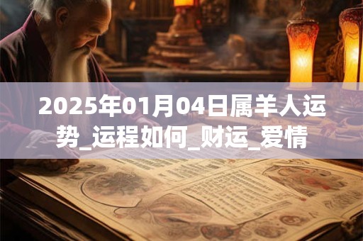 2025年01月04日属羊人运势_运程如何_财运_爱情