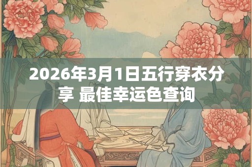 2026年3月1日五行穿衣分享 最佳幸运色查询 2026年3月1日五行穿衣分享 最佳幸运色查询