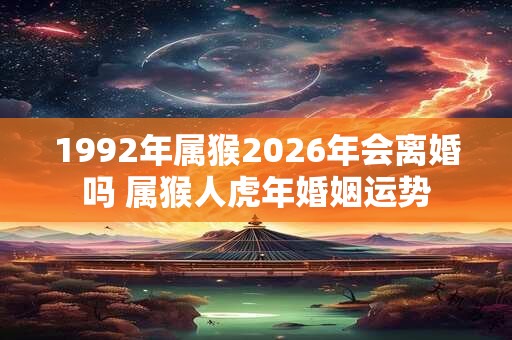 1992年属猴2026年会离婚吗 属猴人虎年婚姻运势 1992年属猴2026年会离婚吗 属猴人虎年婚姻运势