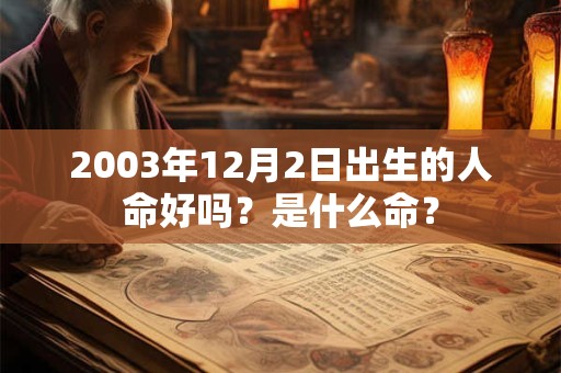 2003年12月2日出生的人命好吗？是什么命？