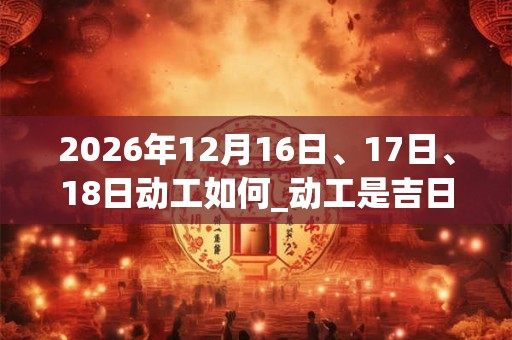 2026年12月16日、17日、18日动工如何_动工是吉日吗 2026年12月16日、17日、18日动工如何_动工是吉日吗