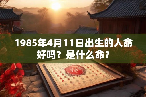 1985年4月11日出生的人命好吗？是什么命？
