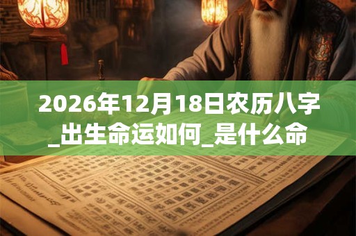 2026年12月18日农历八字_出生命运如何_是什么命