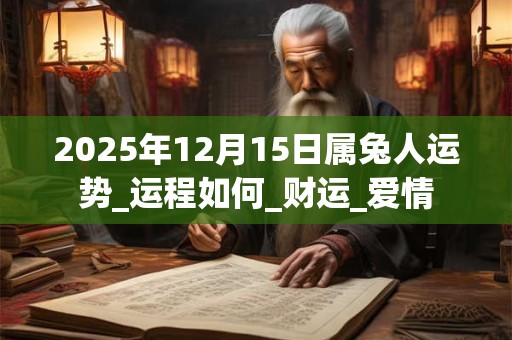 2025年12月15日属兔人运势_运程如何_财运_爱情 2025年12月15日属兔人运势_运程如何_财运_爱情