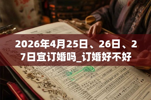 2026年4月25日、26日、27日宜订婚吗_订婚好不好