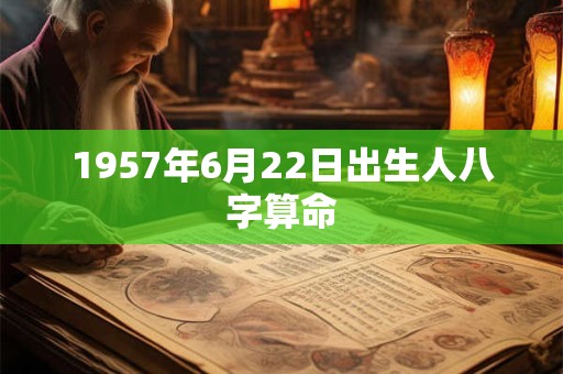 1957年6月22日出生人八字算命 1957年6月22日出生人八字算命
