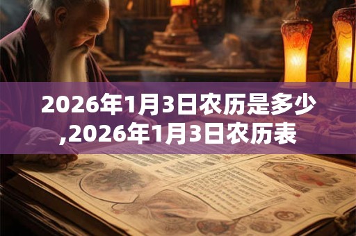 2026年1月3日农历是多少,2026年1月3日农历表