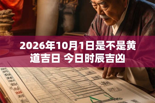 2026年10月1日是不是黄道吉日 今日时辰吉凶