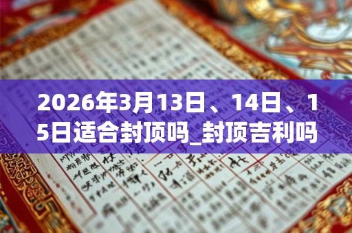 2026年3月13日、14日、15日适合封顶吗_封顶吉利吗