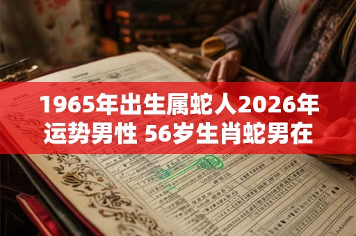 1965年出生属蛇人2026年运势男性 56岁生肖蛇男在2026年运气如何