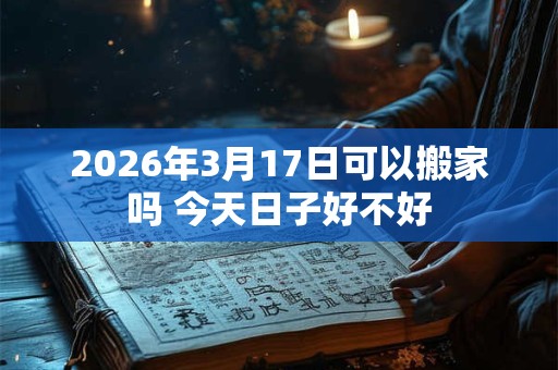 2026年3月17日可以搬家吗 今天日子好不好 2026年3月17日可以搬家吗 今天日子好不好