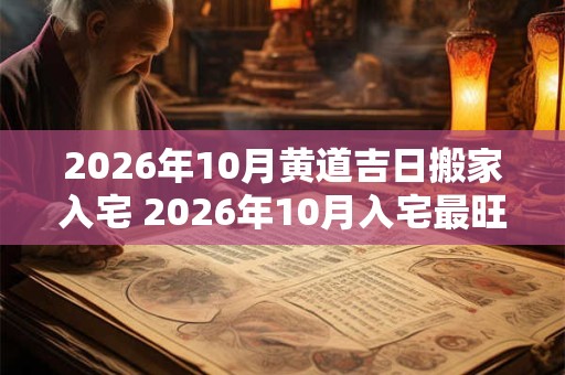 2026年10月黄道吉日搬家入宅 2026年10月入宅最旺日子时辰是什么 2026年10月黄道吉日搬家入宅 2026年10月入宅最旺日子时辰是什么