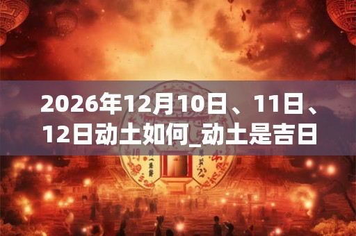 2026年12月10日、11日、12日动土如何_动土是吉日吗 2026年12月10日、11日、12日动土如何_动土是吉日吗