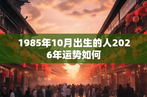 1985年10月出生的人2026年运势如何 1985年10月出生的人2026年运势如何