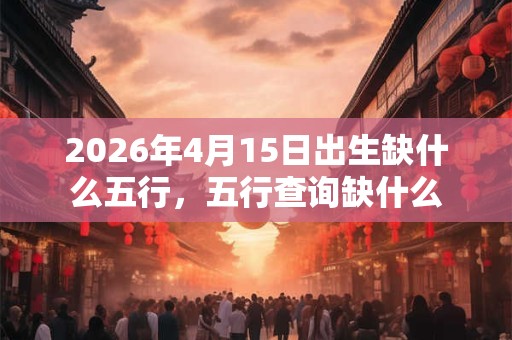 2026年4月15日出生缺什么五行，五行查询缺什么