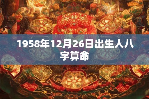 1958年12月26日出生人八字算命