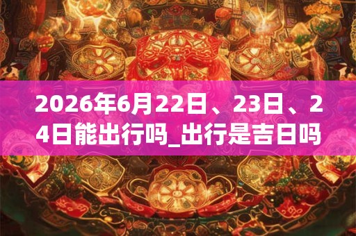 2026年6月22日、23日、24日能出行吗_出行是吉日吗