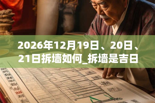 2026年12月19日、20日、21日拆墙如何_拆墙是吉日吗
