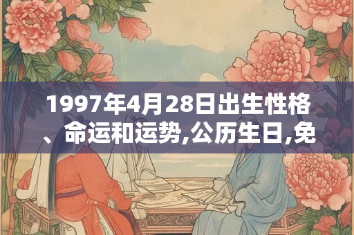 1997年4月28日出生性格、命运和运势,公历生日,免费算命 1997年4月28日出生性格、命运和运势,公历生日,免费算命