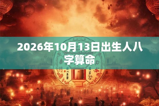 2026年10月13日出生人八字算命