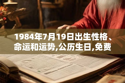 1984年7月19日出生性格、命运和运势,公历生日,免费算命 1984年7月19日出生性格、命运和运势,公历生日,免费算命