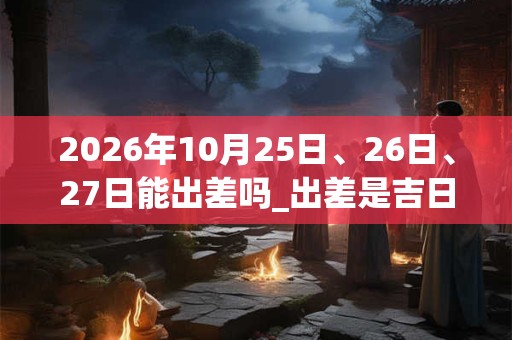 2026年10月25日、26日、27日能出差吗_出差是吉日吗