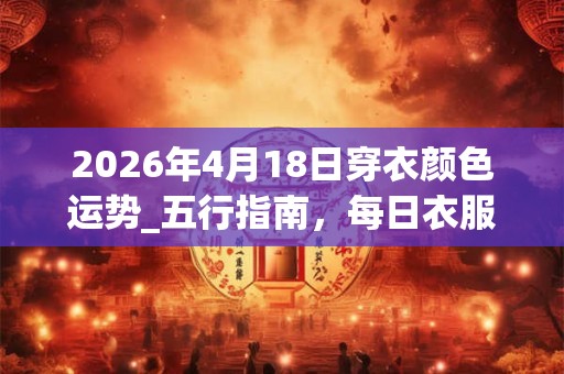 2026年4月18日穿衣颜色运势_五行指南,每日衣服颜色幸运色 2026年4月18日穿衣颜色运势_五行指南,每日衣服颜色幸运色