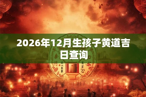 2026年12月生孩子黄道吉日查询 2026年12月生孩子黄道吉日查询