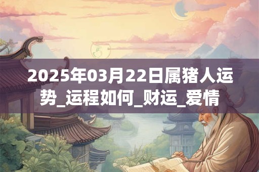 2026年03月22日属猪人运势_运程如何_财运_爱情 2026年03月22日属猪人运势_运程如何_财运_爱情