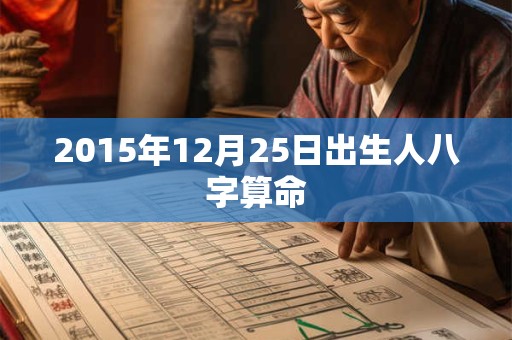 2015年12月25日出生人八字算命 2015年12月25日出生人八字算命