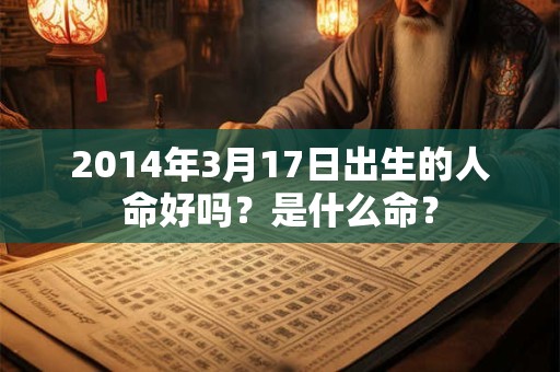 2014年3月17日出生的人命好吗?是什么命? 2014年3月17日出生的人命好吗?是什么命?