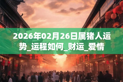 2026年02月26日属猪人运势_运程如何_财运_爱情 2026年02月26日属猪人运势_运程如何_财运_爱情
