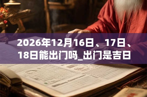 2026年12月16日、17日、18日能出门吗_出门是吉日吗