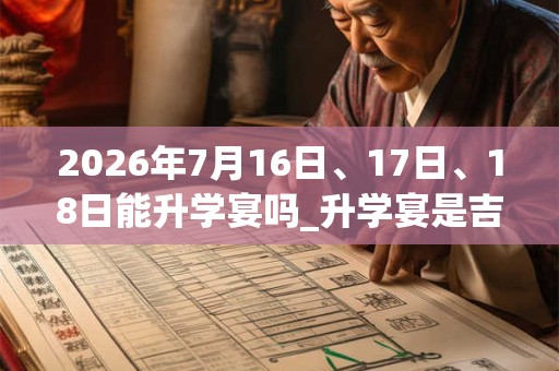 2026年7月16日、17日、18日能升学宴吗_升学宴是吉日吗
