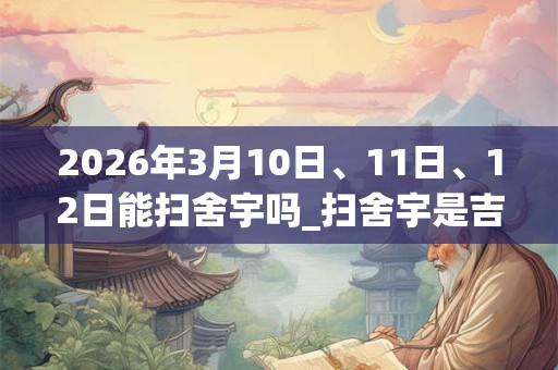 2026年3月10日、11日、12日能扫舍宇吗_扫舍宇是吉日吗