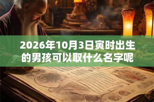 2026年10月3日寅时出生的男孩可以取什么名字呢