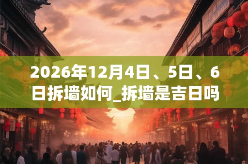 2026年12月4日、5日、6日拆墙如何_拆墙是吉日吗
