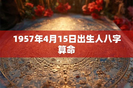 1957年4月15日出生人八字算命 1957年4月15日出生人八字算命
