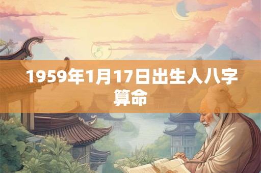 1959年1月17日出生人八字算命 1959年1月17日出生人八字算命