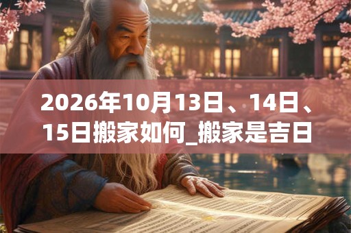 2026年10月13日、14日、15日搬家如何_搬家是吉日吗 2026年10月13日、14日、15日搬家如何_搬家是吉日吗