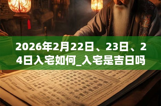 2026年2月22日、23日、24日入宅如何_入宅是吉日吗