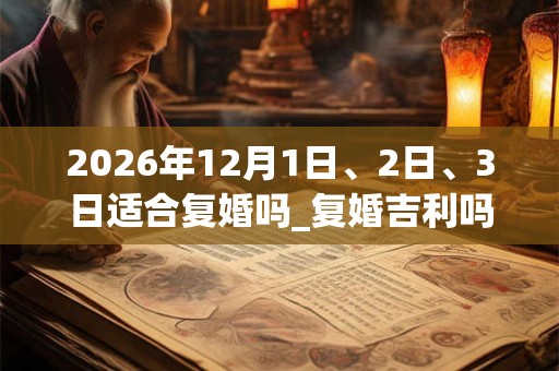 2026年12月1日、2日、3日适合复婚吗_复婚吉利吗