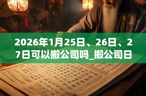 2026年1月25日、26日、27日可以搬公司吗_搬公司日子好吗 2026年1月25日、26日、27日可以搬公司吗_搬公司日子好吗