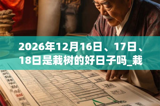 2026年12月16日、17日、18日是栽树的好日子吗_栽树可以吗 2026年12月16日、17日、18日是栽树的好日子吗_栽树可以吗