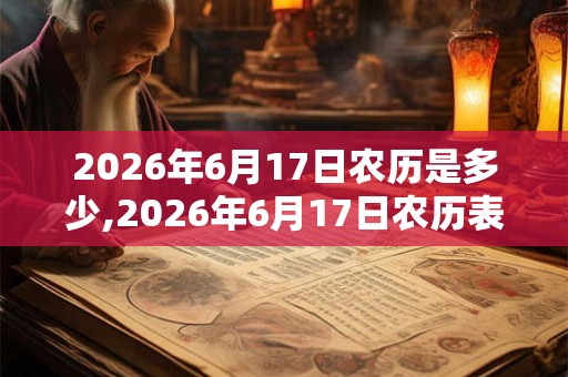 2026年6月17日农历是多少,2026年6月17日农历表 2026年6月17日农历是多少,2026年6月17日农历表