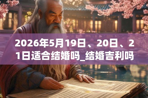 2026年5月19日、20日、21日适合结婚吗_结婚吉利吗 2026年5月19日、20日、21日适合结婚吗_结婚吉利吗